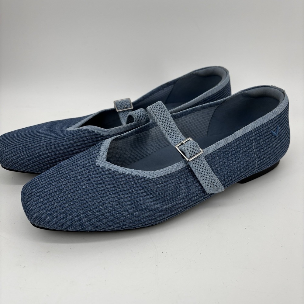 Vivaia Square-Toe Mary Janes (Margot Mary Jane) Size EU 41 US 10 Denim Blue